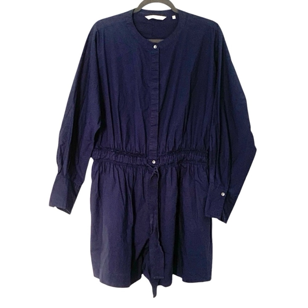 Rebecca Taylor Extra Large XL 100% Cotton Light Weight Navy Blue Romper